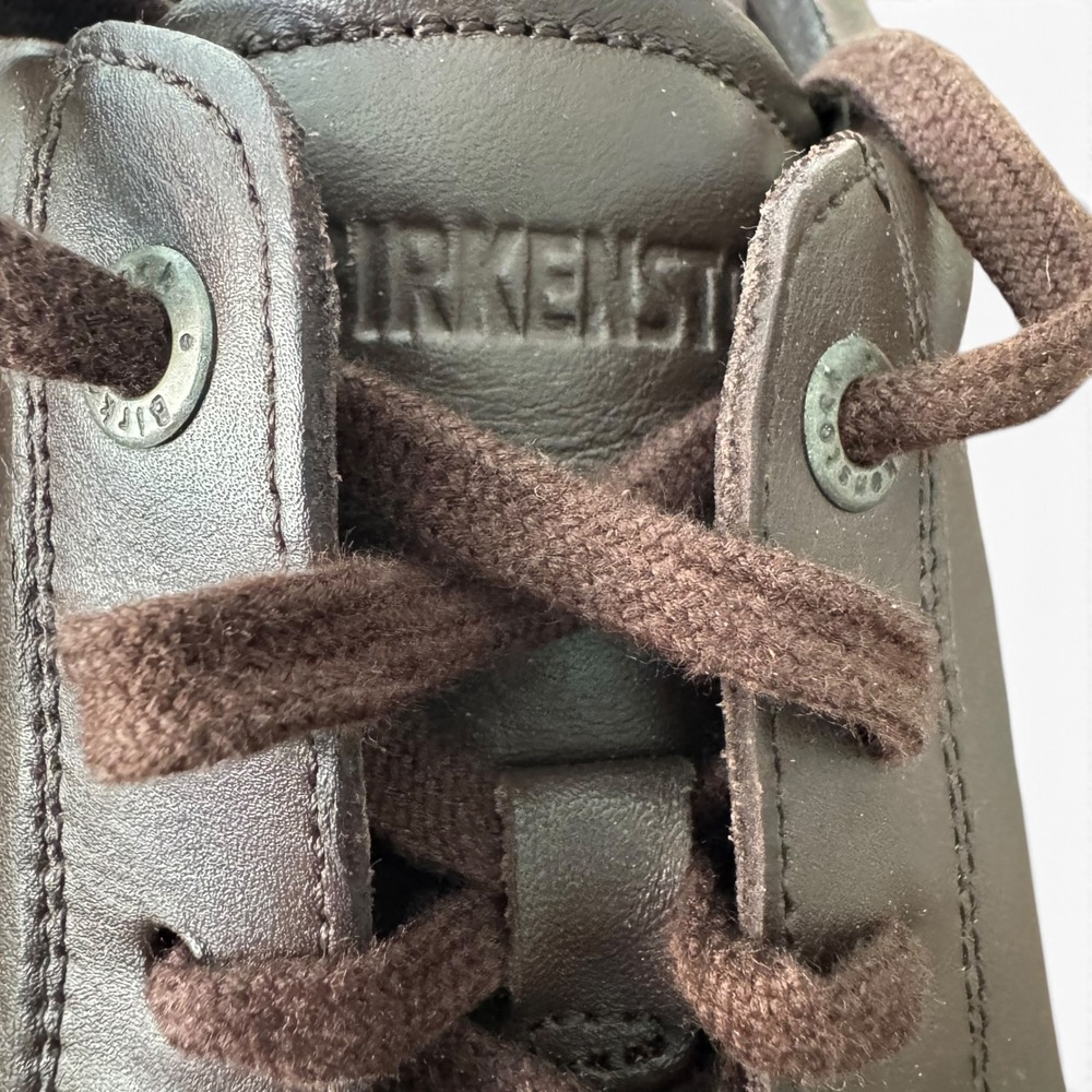 Birkenstock Bend Low Shoes Men 10 /43 Brown Leather Cork Trim Decon Lace Sneaker - Picture 7 of 12